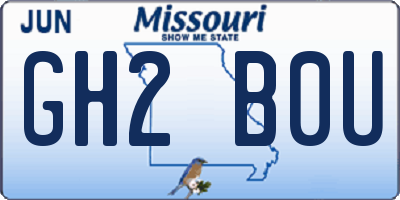 MO license plate GH2B0U