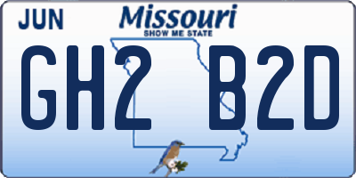 MO license plate GH2B2D