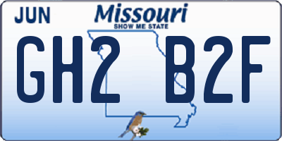 MO license plate GH2B2F