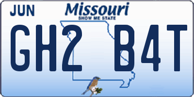 MO license plate GH2B4T