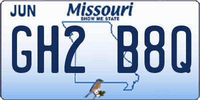 MO license plate GH2B8Q