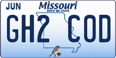 MO license plate GH2C0D