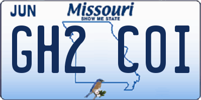 MO license plate GH2C0I