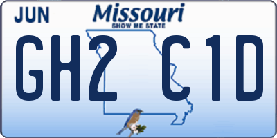 MO license plate GH2C1D