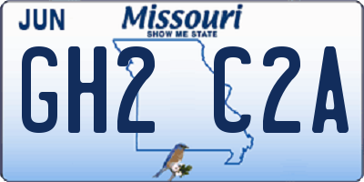 MO license plate GH2C2A