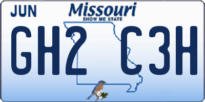 MO license plate GH2C3H