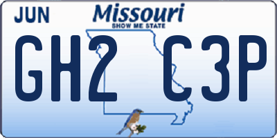 MO license plate GH2C3P
