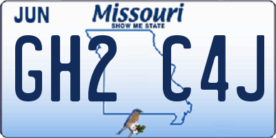 MO license plate GH2C4J