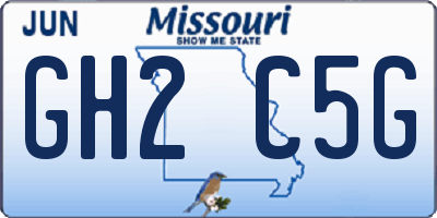 MO license plate GH2C5G