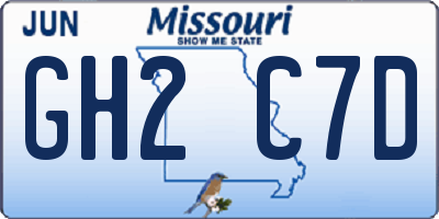 MO license plate GH2C7D