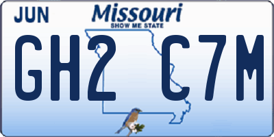 MO license plate GH2C7M