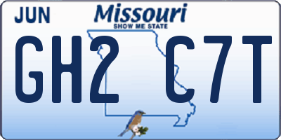 MO license plate GH2C7T