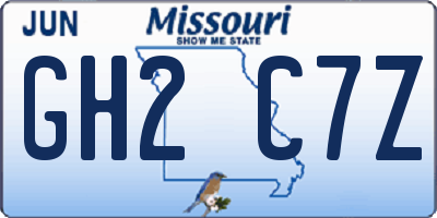 MO license plate GH2C7Z
