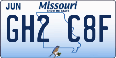 MO license plate GH2C8F