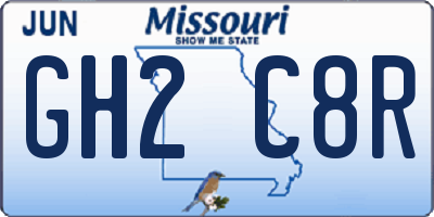 MO license plate GH2C8R