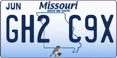 MO license plate GH2C9X