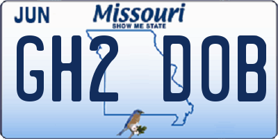 MO license plate GH2D0B