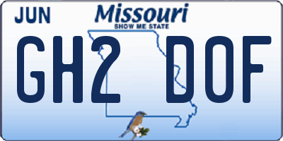 MO license plate GH2D0F