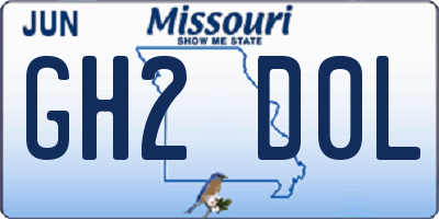 MO license plate GH2D0L