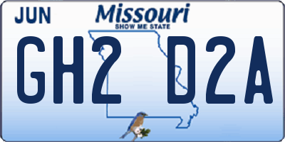 MO license plate GH2D2A