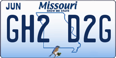 MO license plate GH2D2G
