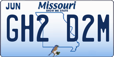 MO license plate GH2D2M