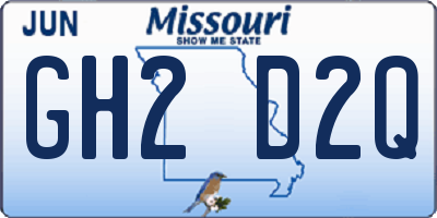 MO license plate GH2D2Q