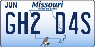 MO license plate GH2D4S
