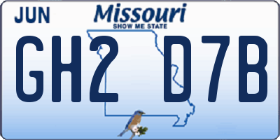 MO license plate GH2D7B