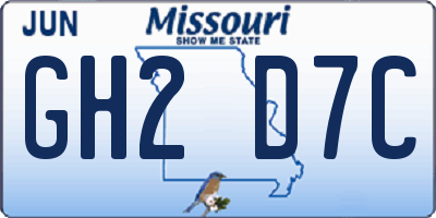 MO license plate GH2D7C