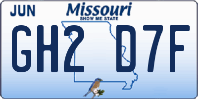MO license plate GH2D7F