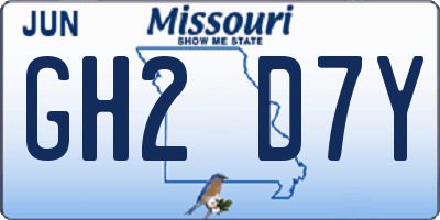 MO license plate GH2D7Y