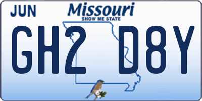 MO license plate GH2D8Y