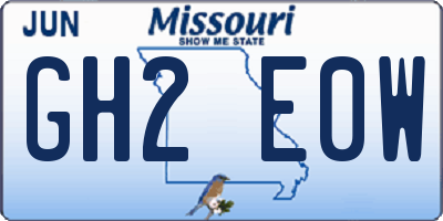MO license plate GH2E0W