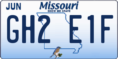 MO license plate GH2E1F