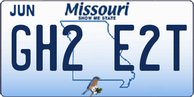 MO license plate GH2E2T