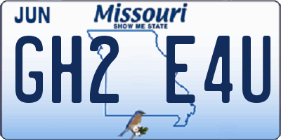 MO license plate GH2E4U