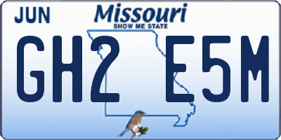 MO license plate GH2E5M