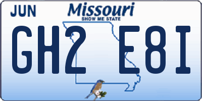 MO license plate GH2E8I