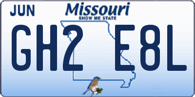 MO license plate GH2E8L