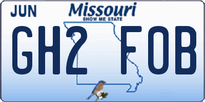 MO license plate GH2F0B