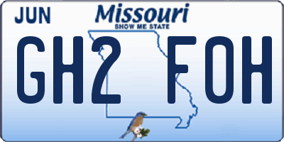 MO license plate GH2F0H