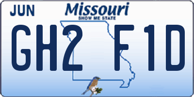 MO license plate GH2F1D