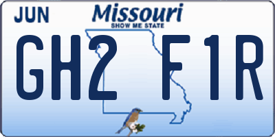 MO license plate GH2F1R