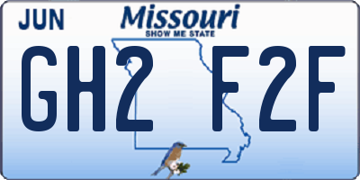 MO license plate GH2F2F