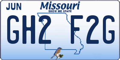 MO license plate GH2F2G