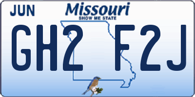 MO license plate GH2F2J