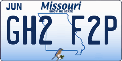 MO license plate GH2F2P