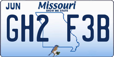 MO license plate GH2F3B