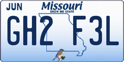 MO license plate GH2F3L